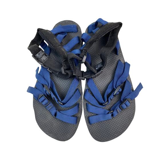 Teva Women's 7 Blue Black Strappy Slingback Sport Sandals - Picture 1 of 9